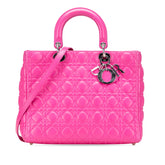 ディオール カナージュ レディディオール ショルダーバッグ ハンドバッグ 2WAY ピンク レザー レディース Dior 【中古】